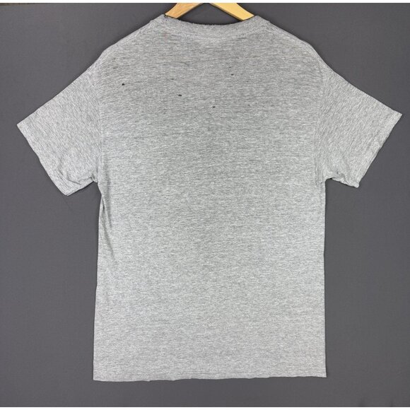 Vintage Y2K USA Eagle America Flag Grey Shirt Medium Tribal Signal Grey Faded T - Picture 2 of 16